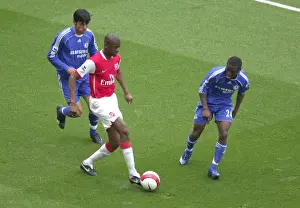 Arsenal V Chelsea 2006-07 Prints: Abou Diaby (Arsenal) Paolo Ferriera and Shaun Wright-Phillips (Chelsea)
