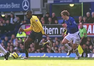 Everton v Arsenal 2005-06 Collection: Abou Diaby (Arsenal) Phil Neville (Everton)