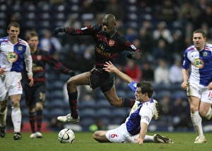 Blackburn Rovers V Arsenal - Carling Cup 5th Rd 2007-08 Prints: Abou Diaby (Arsenal) Ryan Nelsen (Blackburn)