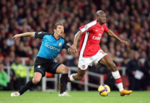 Arsenal V Aston Villa 2008-09 Prints: Abou Diaby (Arsenal) Stiliyan Petrov (Villa)