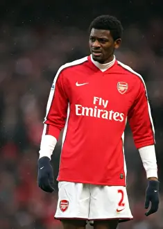 Arsenal V Everton 2009-10 Prints: Abou Diaby of Arsenal Ties 2-2 with Everton in Barclays Premier League at Emirates Stadium