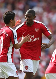 Abou Diaby celebrates scoring his and Arsenals 1sr goal with Eduardo Abou Diaby celebrates scoring his and Arsenals 1sr goal with Eduardo