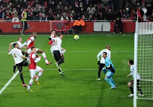 Arsenal V Swansea - FA Cup 3rd Rd Replay 2012-13 Prints: Abou Diaby Goes for the Header: Arsenal vs Swansea City - FA Cup Third Round Replay, 2013