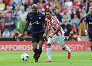 Stoke City V Arsenal 2012-13 Prints: Abou Diaby Outmaneuvers Jermaine Pennant: A Premier League Battle at Britannia Stadium