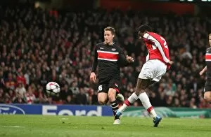 Images Dated 4th November 2009: Abou Diaby scores Arsenals 4th goal as Niklas Moisander