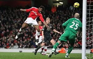 Images Dated 10th February 2010: Abou Diaby scores Arsenals goal past Pepe Reina (Liverpool). Arsenal 1: 0 Liverpool