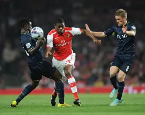 Arsenal V Southampton, League Cup 2014/15 Prints: Abou Diaby Surges Past Wanyama and Davis: Arsenal vs Southampton, League Cup 2014/15