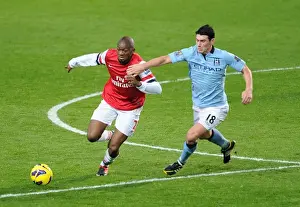 Arsenal V Manchester City 2012-13 Prints: Abou Diaby vs. Gareth Barry: Clash of Midfield Titans - Arsenal v Manchester City