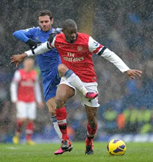 Chelsea V Arsenal 2012-13 Prints: Abou Diaby vs Juan Mata: Battle at Stamford Bridge - Premier League 2012-13