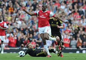 Arsenal V Liverpool 2010-2011 Prints: Abou Diaby vs. Lucas Leiva: A Battle at Emirates Stadium - Arsenal 1:1 Liverpool