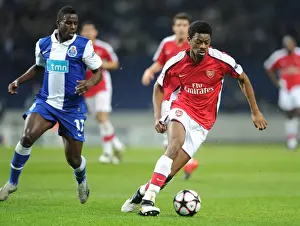 FC Porto V Arsenal 2009-10 Prints: Abou Diaby vs. Silvestre Varela: FC Porto Outscores Arsenal in UEFA Champions League First Leg