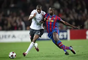 Barcelona V Arsenal 2009-10 Prints: Abou Diaby vs Yaya Toure: Barcelona's Dominance in the 2010 UEFA Champions League Quarterfinals (4-1)
