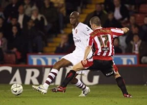 Sheffield United v Arsenal 2007-08 Collection: Abou Diaby's Stellar Performance: Arsenal Triumphs 3-0 over Sheffield United in Carling Cup