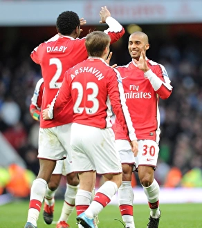 Arsenal V Aston Villa 2009-10 Prints: Abou Diaby's Triumph: Arsenal's Third Goal vs