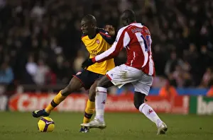 Stoke City V Arsenal 2008-09 Prints: Abu Diaby and Amdy Faye Clash: Arsenal's Win Over Stoke City