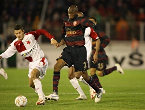 Slavia Prague v Arsenal 2007-8 Gallery: Abu Diaby (Arsenal) Daniel Pudil (Slavia Prague)