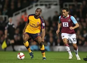 Images Dated 26th October 2008: Abu Diaby (Arsenal) David Di Michele (West Ham)
