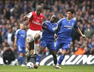 Arsenal v Chelsea, Carling Cup Final Gallery: Abu Diaby (Arsenal) Lassana Diarra and Michael Ballack (Chelsea)