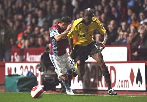 Aston Villa v Arsenal 2006-7 Collection: Abu Diaby (Arsenal) Phil Bardsley (Aston Villa)
