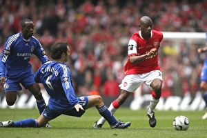 Arsenal v Chelsea, Carling Cup Final Gallery: Abu Diaby (Arsenal) Ricardo Carvalho (Chelsea)