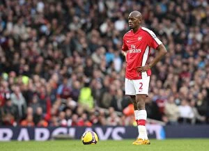 Arsenal v Aston Villa 2008-09 Collection: Abu Diaby Suffers Injury as Arsenal Fall 0:2 to Aston Villa, November 2008