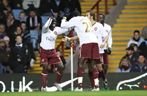 Aston Villa V Arsenal 2007-8 Prints: Adebayor and Eboue: Dynamic Duo Celebrates Arsenal's Victory over Aston Villa (2007)