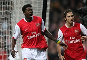 Arsenal V Liverpool Champions League 2007-08 Prints: Adebayor and Flamini