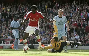 Arsenal V Manchester City 2008-09 Prints: Adebayor Scores Brace: Arsenal Leads Manchester City 2-0 in Premier League