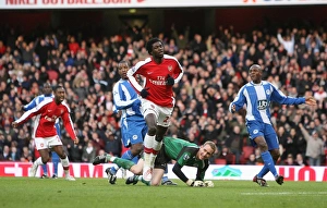 Arsenal V Wigan 2008-9 Prints: Adebayor Scores Stunner: Arsenal 1-0 Wigan