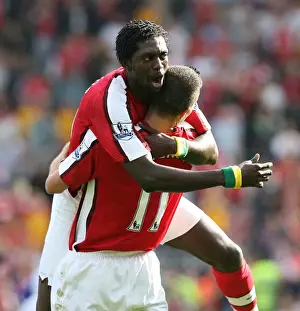 Blackburn Rovers V Arsenal 2008-9 Prints: Adebayor and van Persie: Double Trouble - Arsenal's Unstoppable Duo Celebrates Goals Against Blackburn (0:4)