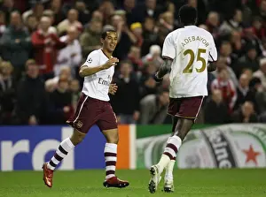 Liverpool V Arsenal - Champions League 2007-08 Prints: Adebayor and Walcott: Unforgettable Moment as Arsenal Tops Liverpool in Champions League Quarterfinals