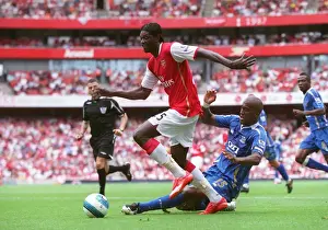 Arsenal V Portsmouth 2007-08 Prints: Adebayor's Brace: Arsenal Overpowers Distin and Portsmouth 3-1 in Premier League