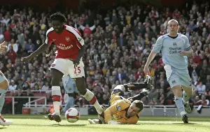 Arsenal V Manchester City 2008-09 Prints: Adebayor's Brace: Arsenal Takes 2-0 Lead Over Manchester City