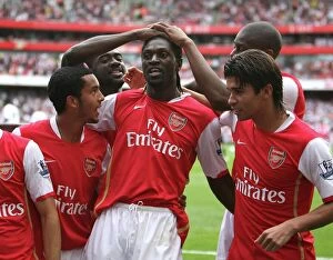 Images Dated 22nd September 2007: Adebayor's Brace: Arsenal's Dominant 5-0 Victory Over Derby County