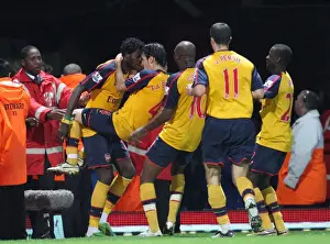 Adebayor's Brace: Arsenal's Victory Celebration vs. West Ham United (2008)