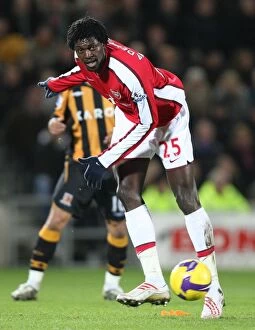 Hull City v Arsenal 2008-9 Collection: Adebayor's Brilliance: Arsenal's 3-1 Victory Over Hull City in the Premier League