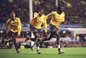 Everton V Arsenal - Carling Cup 2006-07 Prints: Adebayor's Celebration: Arsenal's Winning Goal vs