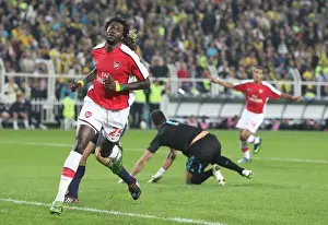 Fenerbahce V Arsenal 2008-09 Prints: Adebayor's Euphoric Goal: Arsenal Crushes Fenerbahce 5-2 in Champions League