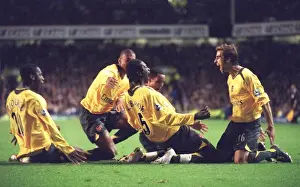 Everton V Arsenal - Carling Cup 2006-07 Prints: Adebayor's Game-Winning Goal: Arsenal's Celebration at Goodison Park