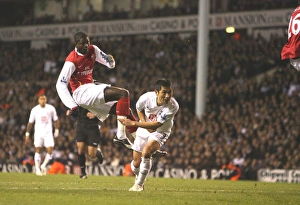 Tottenham V Arsenal Carling Cup Prints: Adebayor's Intense Goal: Arsenal vs. Tottenham in Carling Cup Semi-Final