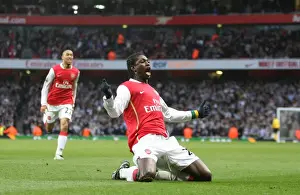 Arsenal V Newcastle United FC Cup 2007-8 Prints: Adebayor's Thrilling First Goal for Arsenal: Arsenal 3-0 Newcastle United