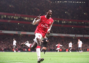 Arsenal V Tottenham Hotspur - Carling Cup 1-2 Final 2nd Leg 2006-07 Prints: Adebayor's Thrilling Goal: Arsenal's 3:1 Victory Over Tottenham in Carling Cup Semi-Final