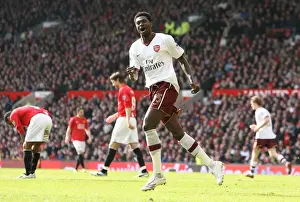 Manchester United V Arsenal 2007-8 Prints: Adebayor's Thrilling Goal: Arsenal's Comeback at Old Trafford (2:1)