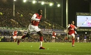 Everton V Arsenal 2007-08 Prints: Adebayor's Triumph: Arsenal's 3rd Goal vs
