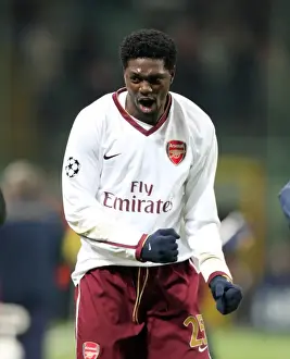 AC Milan V Arsenal 2007-8 Prints: Adebayor's Victory Dance: Arsenal's 2-0 Win Over AC Milan in the Champions League