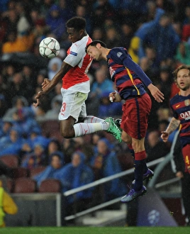 Barcelona V Arsenal 2015-16 Prints: Aerial Showdown: Danny Welbeck vs