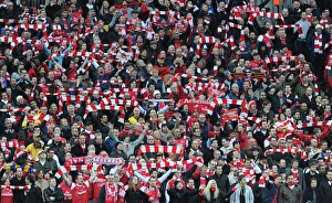 Arsenal V Birmingham City - Carlin Cup Final 2010-11 Prints: Agonizing Defeat: Arsenal Fans at Wembley Stadium after Carling Cup Final Loss to Birmingham City (27/2/2011)