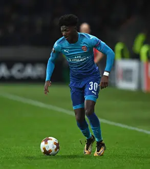 FC BATE Borisov V Arsenal 2017-18 Prints: Ainsley Maitland-Niles in Action for Arsenal against FC BATE Borisov