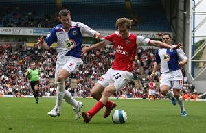 Images Dated 19th August 2007: Alex Hleb (Arsenal) Brett Emerton (Blackburn Rovers)