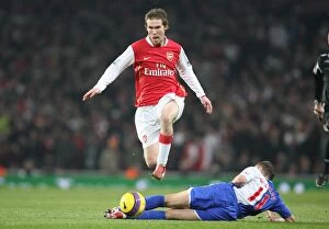 Images Dated 15th February 2008: Alex Hleb (Arsenal) David Bentley (Blackburn Rovers)